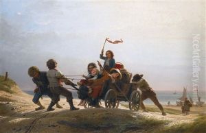 Frohliche Morgenfahrt (the Return From Fishing) by Johann Georg Meyer von Bremen