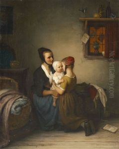 The Newborn (mother With Her Children) by Johann Georg Meyer von Bremen