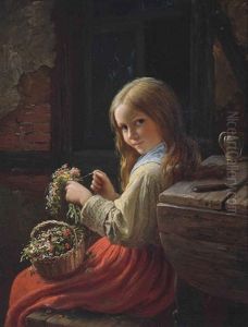 The Little Flower Girl by Johann Georg Meyer von Bremen