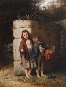 Bettelnde Kinder by Johann Georg Meyer von Bremen