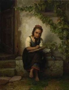 Schreibendes Madchen Mit Schiefertafel