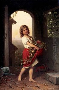 The Little Flower Girl by Johann Georg Meyer von Bremen