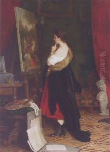 Admiring The Picture by Johann Georg Meyer von Bremen