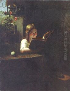 A Young Girl Reading by Johann Georg Meyer von Bremen