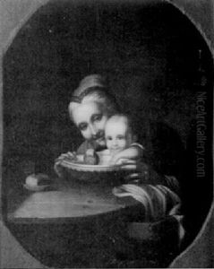 Bathing Baby by Johann Georg Meyer von Bremen