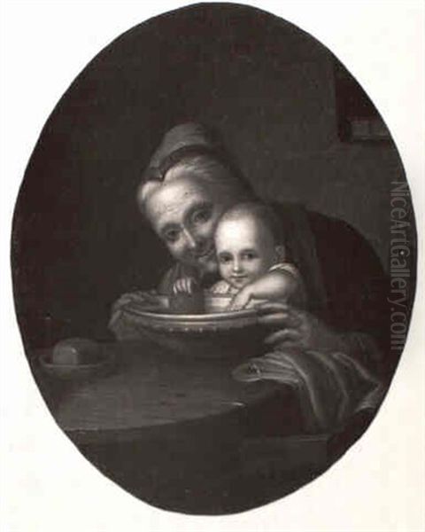 Grandmother And Child Washing - view 1