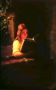 Madchen Ein Buch Lesend by Johann Georg Meyer von Bremen