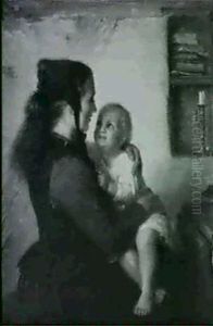 Mutter Mit Kind In Der Kammer