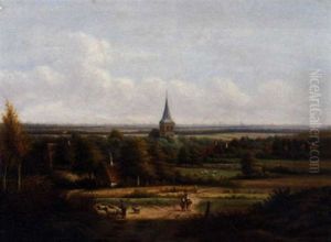 A Panoramic View Of A Valley With A Village In The Foreground