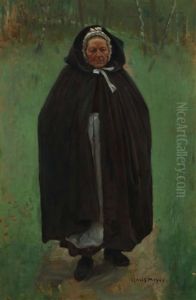 Frau Auf Waldweg by Claus Meyer