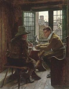 Smoking And Drinking At A Tavern Window by Claus Meyer
