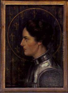Portrait Einer Jungen Dame Im Profil Als Hl. Jeanne D'arc by Claus Meyer