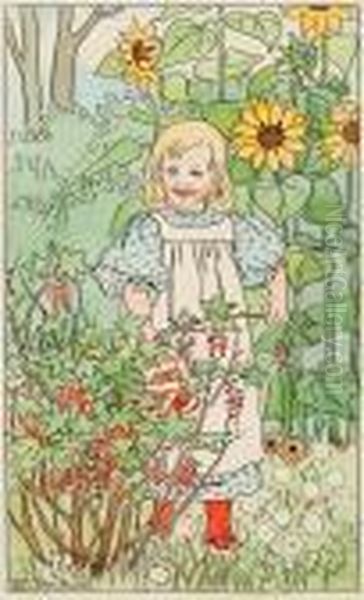 Girl By The Red Curantbush - view 1