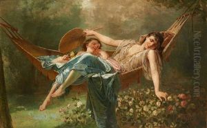 Mere Et Enfant Faisant La Sieste Dans Le Hamac