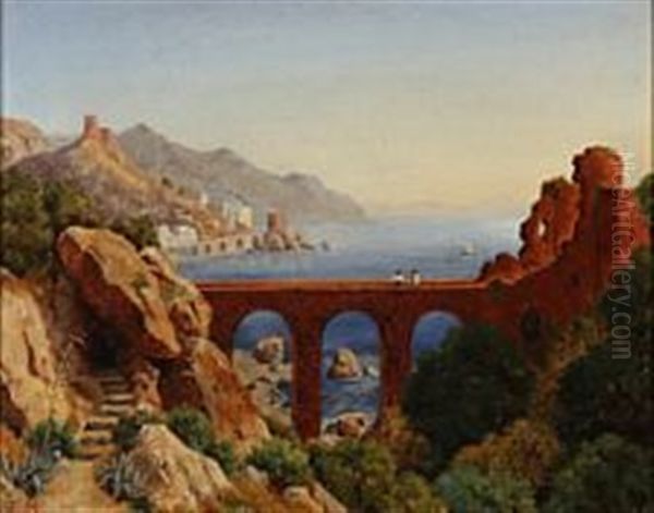 Italian Coastal Landscape With A Viaduct - view 1