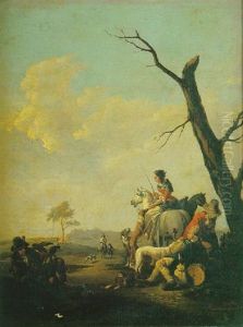 Le Repos Des Chasseurs by Frans Anton (Mayerle) Meyer