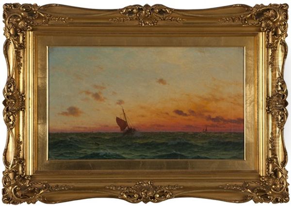 Sailing Ships At Sunset - view 1