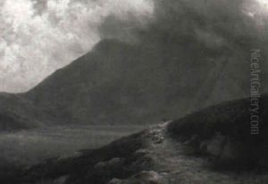 Sheep Along A Path In The Mountains by Frederick William Meyer