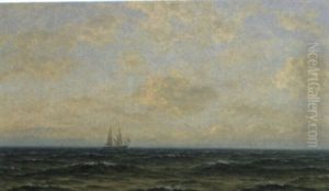 A Brigantine At Dusk by Frederick William Meyer