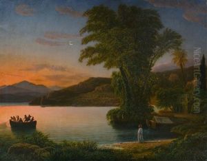 Jesus Erscheint Sieben Jungern Am See Tiberias by Friedrich Meyer