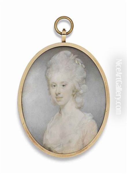 A Young Lady, In Pink Dress With White Fichu - view 1