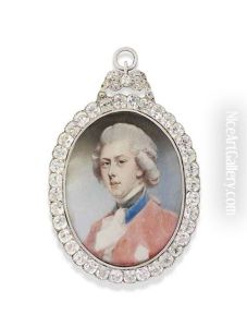 King George Iv (1762-1830) When Prince Of Wales, In Red Coat With Blue Collar, White Cravat And Black Stock, Powdered Wig En Queue by Jeremiah Meyer