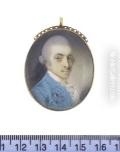 Sir Joshua Paul, 1st Baronet (1748-1799), Wearing Cerulaen Blue Coat, White Chemise, Stock And Lace Cravat, His Powdered Wig Worn En Queue And Dressed With Broad Black Ribbon