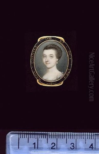 Mary Colvill Wearing Pink Dress With White Lace Collar And Pearl At Her Shoulder, Her Hair Upswept - view 1
