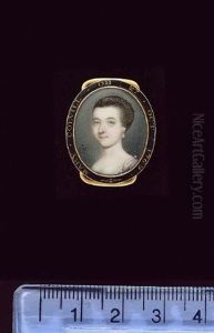 Mary Colvill Wearing Pink Dress With White Lace Collar And Pearl At Her Shoulder, Her Hair Upswept by Jeremiah Meyer