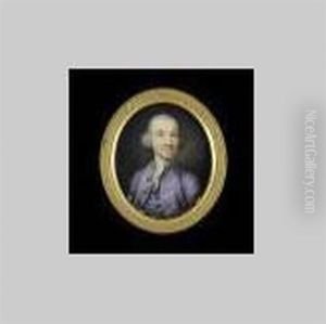 Gentleman Wearing Mauve Coat, Matching Waistcoat And White Cravat, His Hair Powdered by Jeremiah Meyer