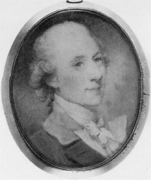 A Gentleman, In Royal Blue Coat With Red Collar, White Waistcoat And Tied Cravat - view 1