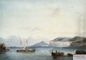 Kustenlandschaft Mit Booten Im Morgenlicht by Johan Hendrik Meyer