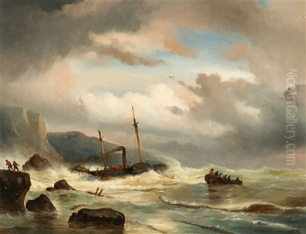 The Salvage Of The Steamboat - view 1