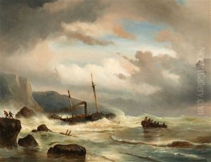 The Salvage Of The Steamboat by Johan Hendrik Meyer