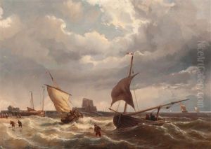 The Beaching Of The Bomschuiten by Johan Hendrik Meyer