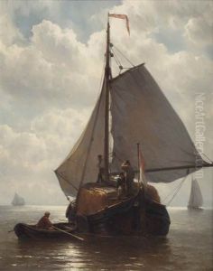 The Hay Barge by Johan Hendrik Meyer