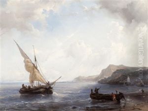 The Departure Of The Fishing Boat by Johan Hendrik Meyer