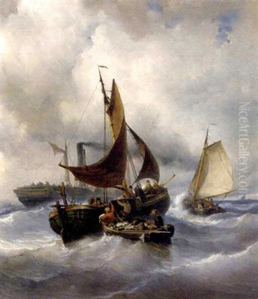 Unloading The Catch In Stormy Weather - view 1