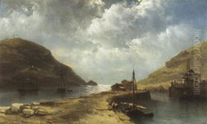 Hafen An Einer Flussmundung by Johan Hendrik Meyer