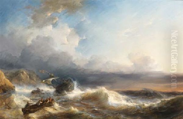 A Shipwreck In Rough Seas - view 1