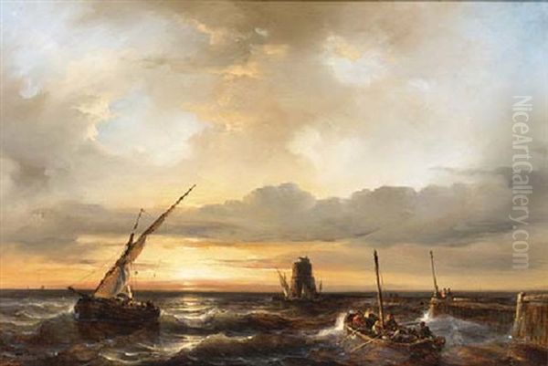 Shipping Near The Coast Off A Jetty - view 1