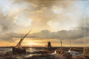 Shipping Near The Coast Off A Jetty