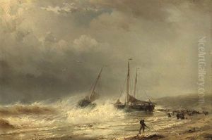 Shipping Near The Coast by Johan Hendrik Meyer