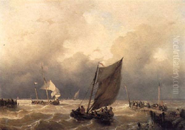 Ships Near The Coast Of The Zuiderzee - view 1