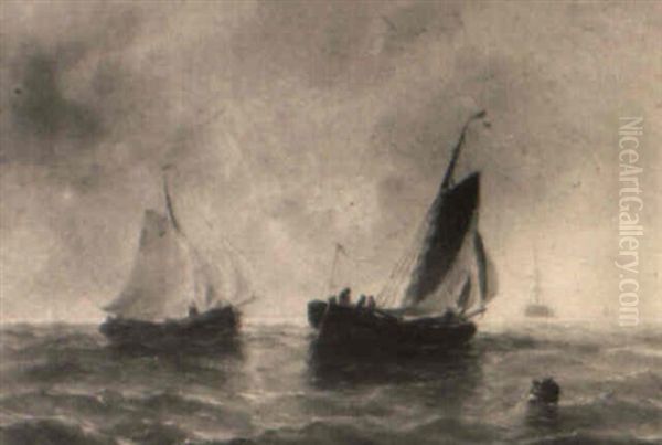 A Seascape With Sailing Vessels - view 1