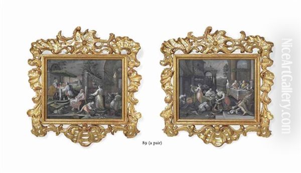 The Supper At Emmaus; Dives And Lazarus (pair) - view 1