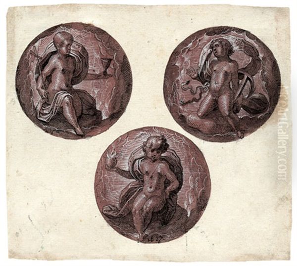 Fides, Spes Und Caritas (glaube, Hoffnung, Liebe) - Die Drei Gottlichen Tugenden (3 Works On 1 Sheet) - view 1