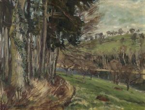 Waldrand In Einer Hugellandschaft by Carl Theodor Meyer-Basel