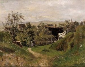 Dorfeingang In Bayern (oberalting Bei Grafrath) by Carl Theodor Meyer-Basel