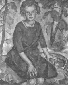 Portrat Eines Madchens Im Wald by Eugen Meyer-Belart